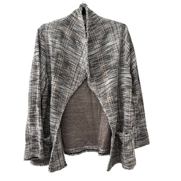 Max Studio Black & White Tweed Cardigan Womens Size 1X - Picture 1 of 8